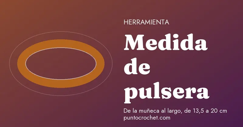 Tarjeta ilustrada con una pulsera ovalada de color cobre y el título Medida de pulsera