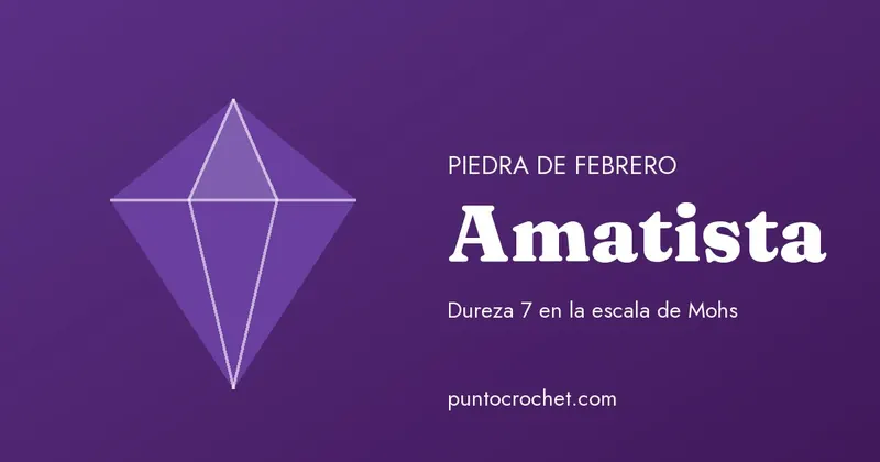 Gema de color violeta dibujada junto al nombre Amatista