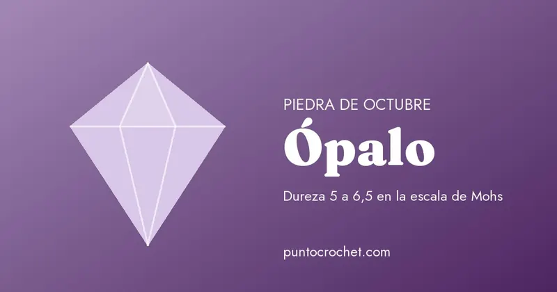 Gema de color juego de colores dibujada junto al nombre Ópalo