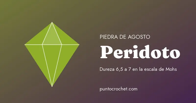 Gema de color verde oliva dibujada junto al nombre Peridoto