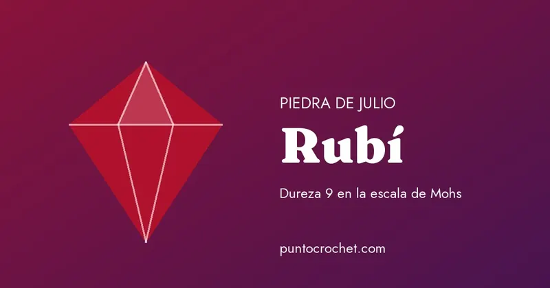 Gema de color rojo dibujada junto al nombre Rubí