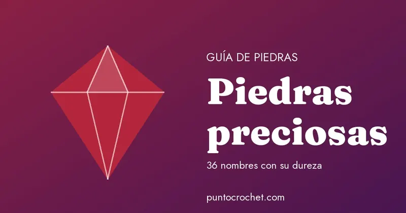 Tarjeta ilustrada con una gema roja y el título Piedras preciosas
