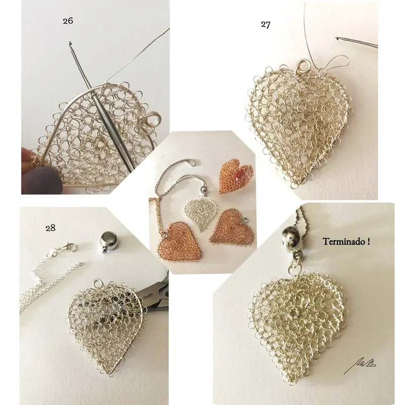 Paso 5 — pieza terminada, colgante corazón